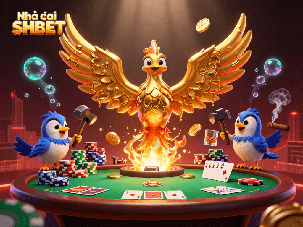 Experience thrilling gameplay at Nhà cái SHBET with vibrant casino visuals and engaging poker elements.