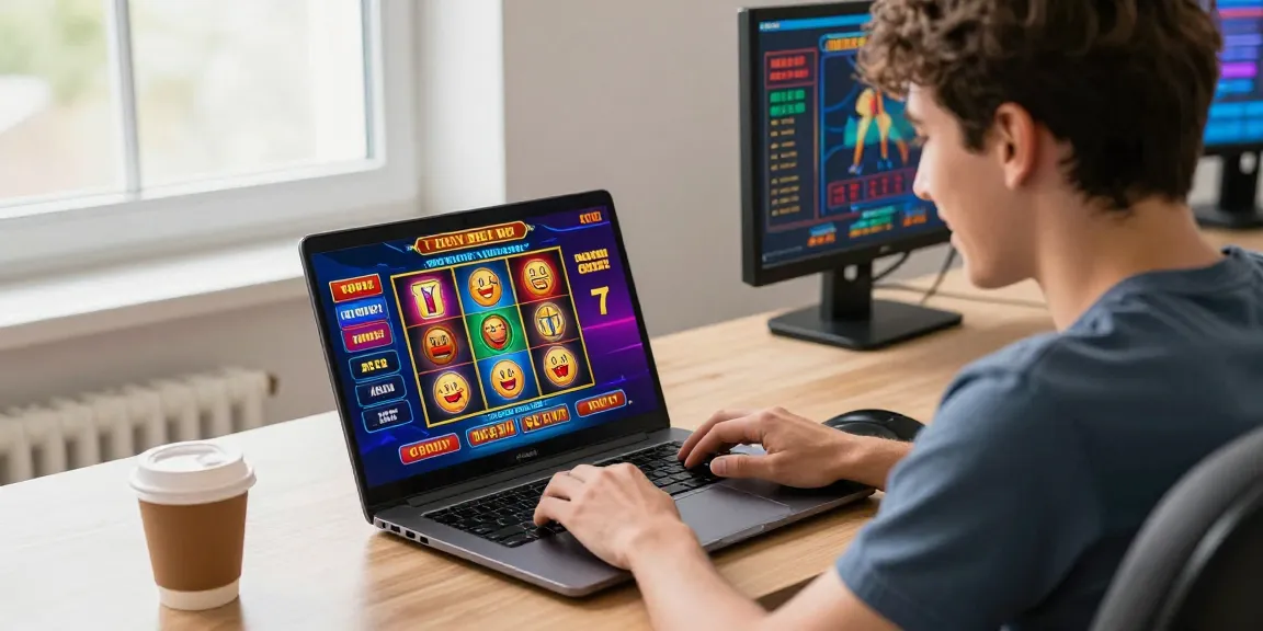 User engaged in online DA88 casino gaming with vibrant graphics and promotional banners