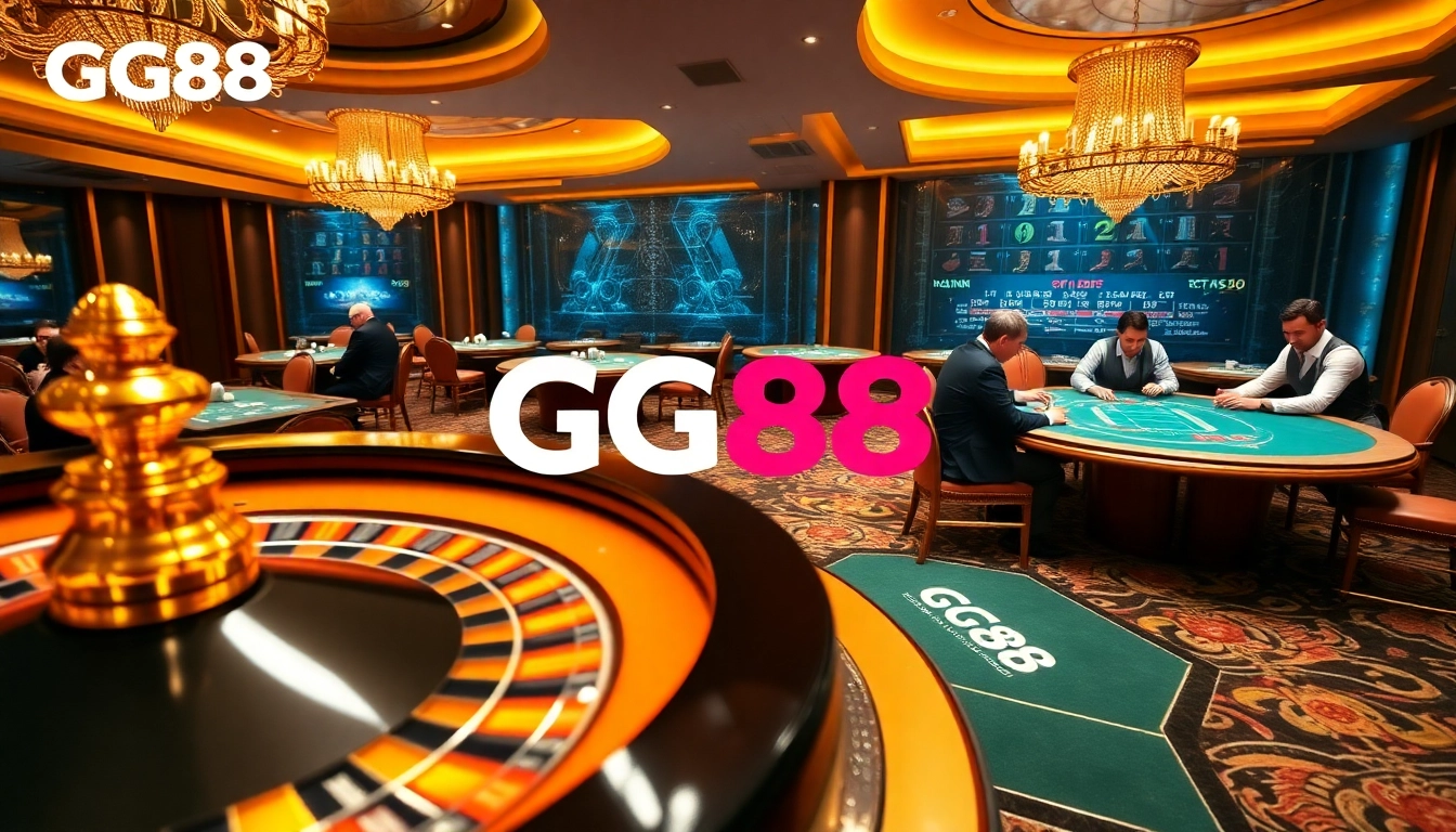 Experience the thrilling GG88 gaming atmosphere at a roulette table with players enjoying high-stakes action.