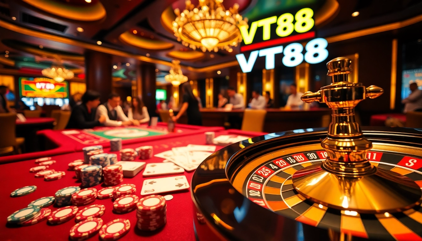 Engage with stunning visuals highlighting ĐĂNG KÝ VT88 at an exciting casino table