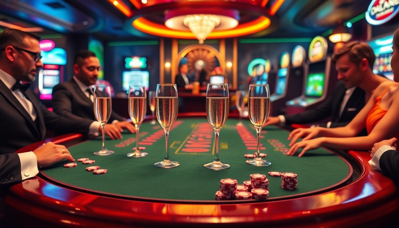 Engage with thrilling casino action at https://f1682.email/, featuring blackjack, poker chips, and stylish players.