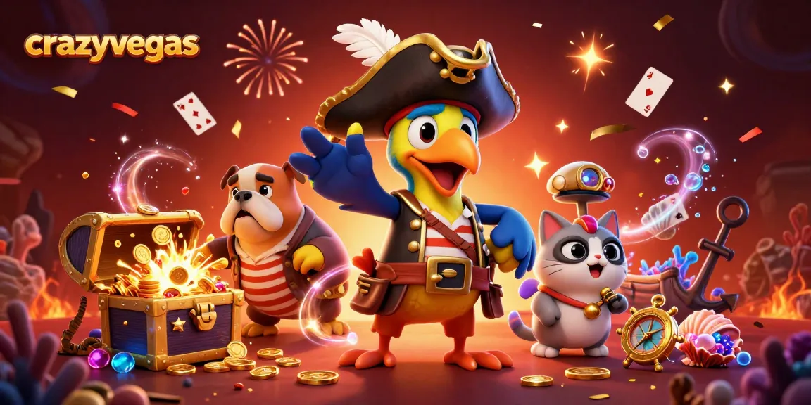 Win big at crazyvegas while enjoying vibrant casino celebrations in a ship-themed illustration.